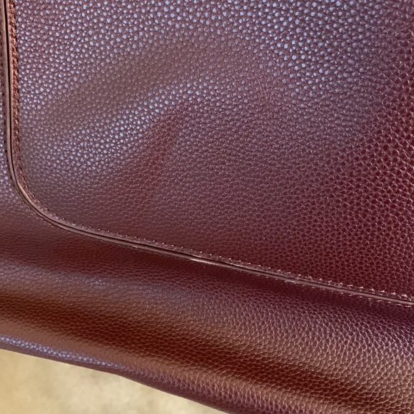 Nico & Olive Expandable Tote, Laptop Bag, Burgundy with Gold Hardware - Picture 2 of 5